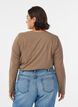 Basic jerseyblouse met lange mouwen, Bruin, Model image number 2
