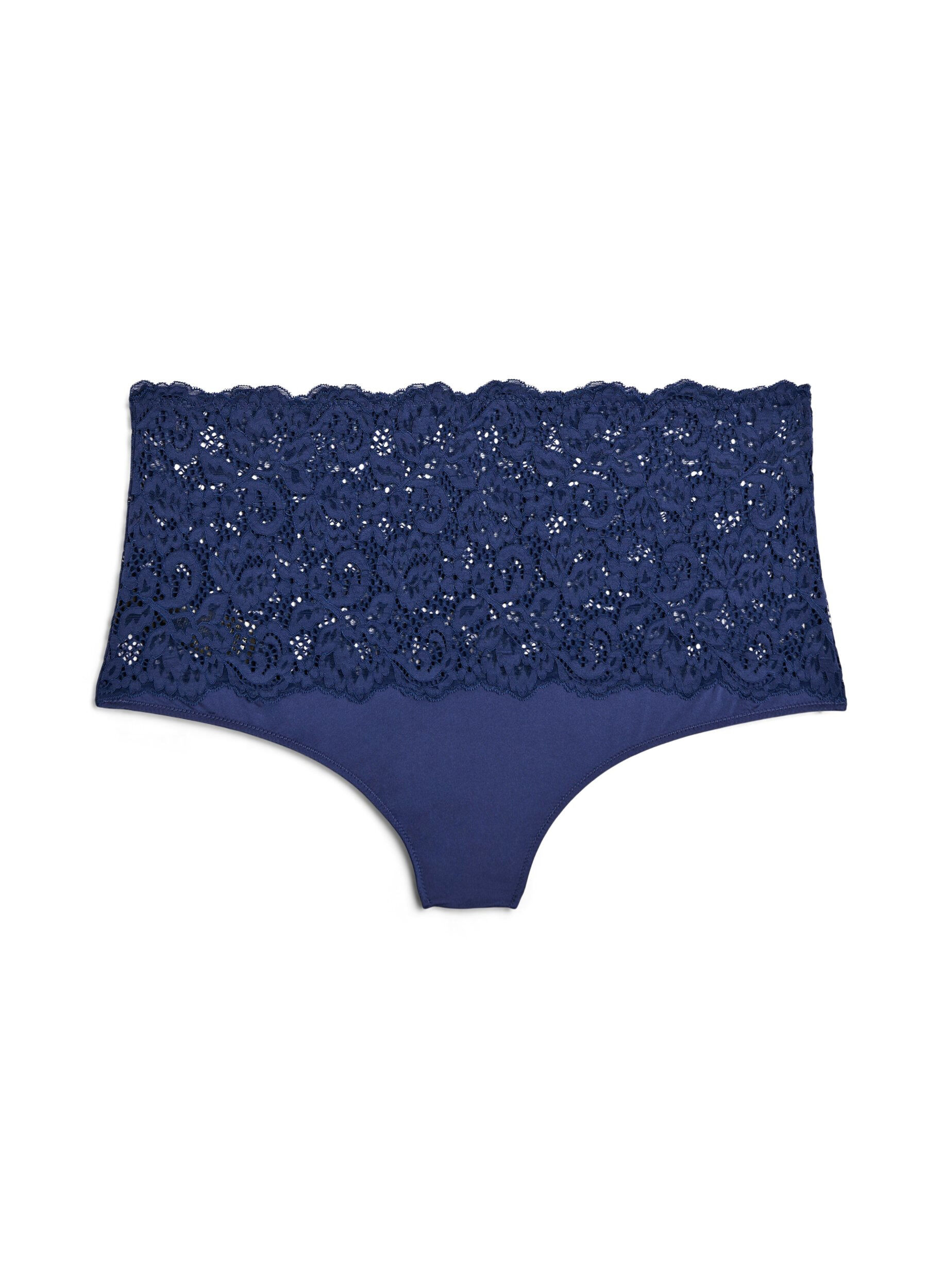 Zizzi High-waist hipster slip met kanten details, Medieval Blue, Packshot image number 1