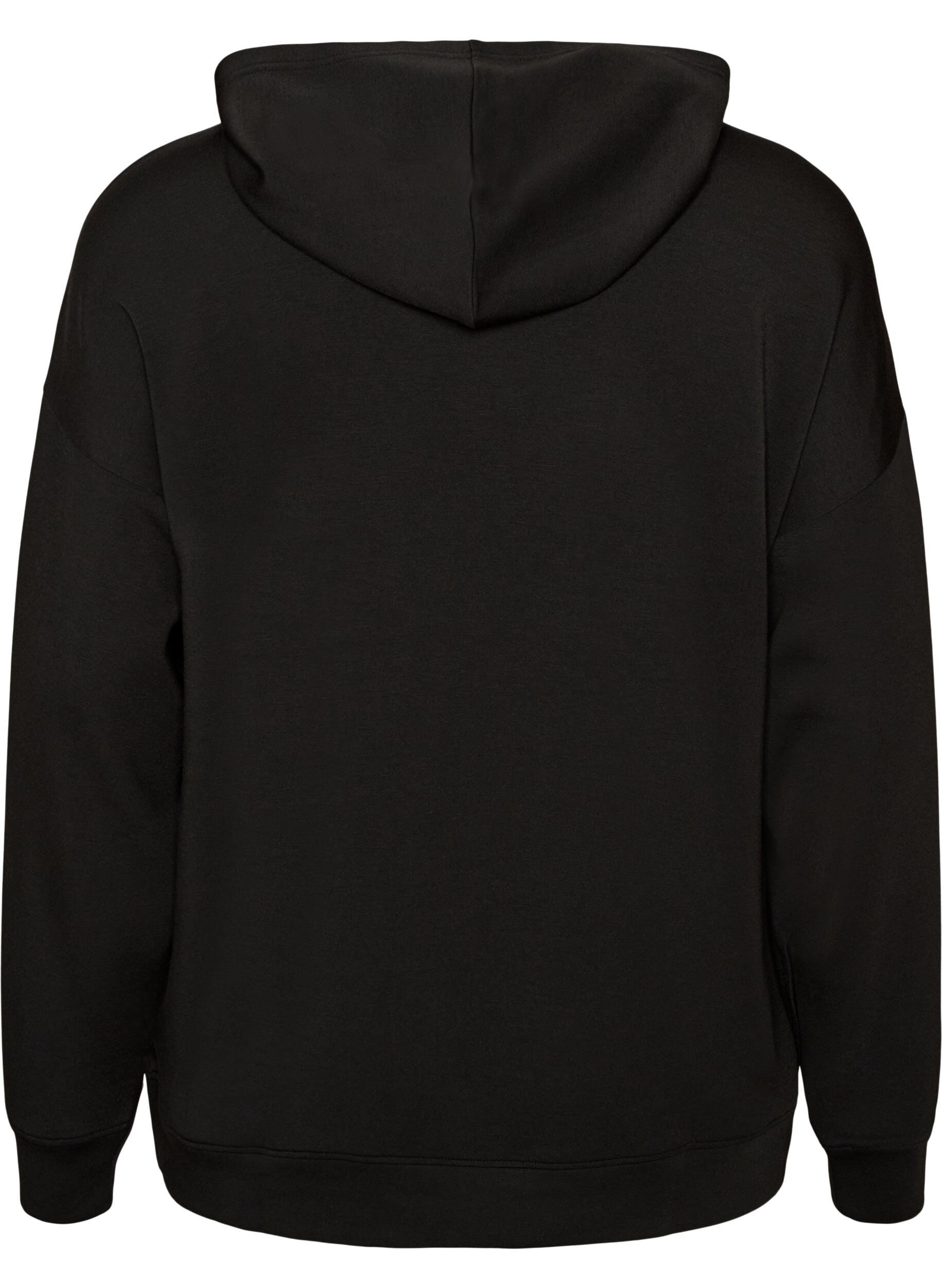 ZizziJersey hoodie, Zwart, Packshot image number 1