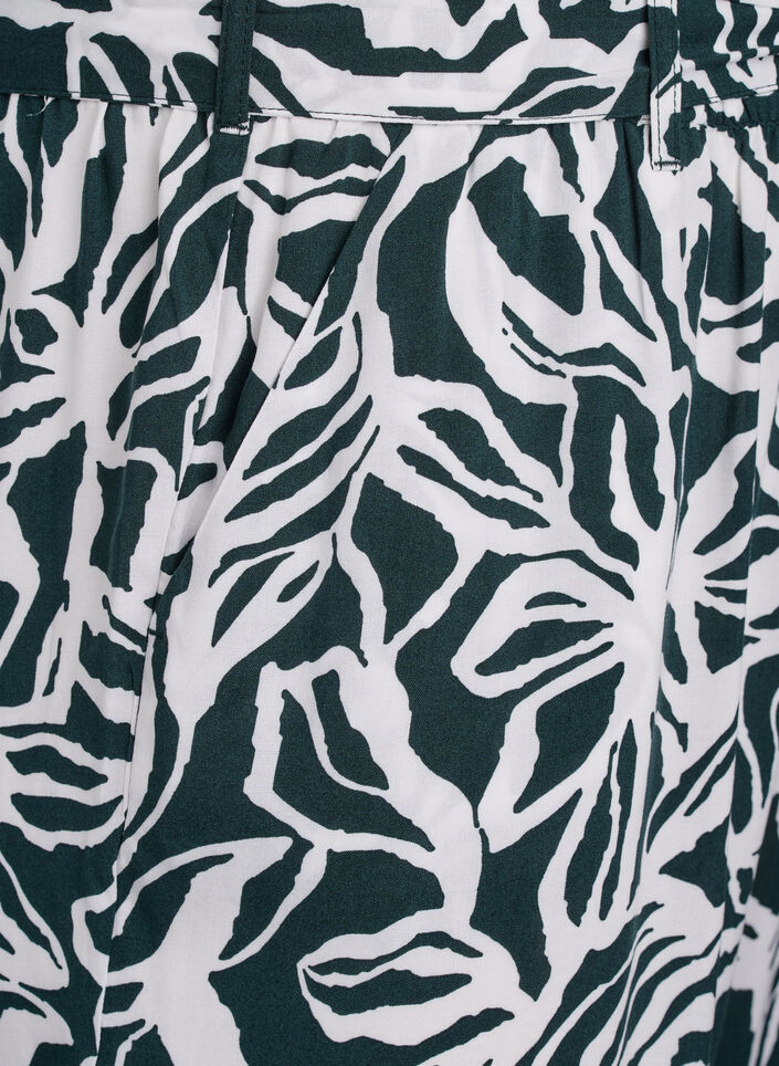 Viscose broek met hoge taille, Groen, Packshot image number 2