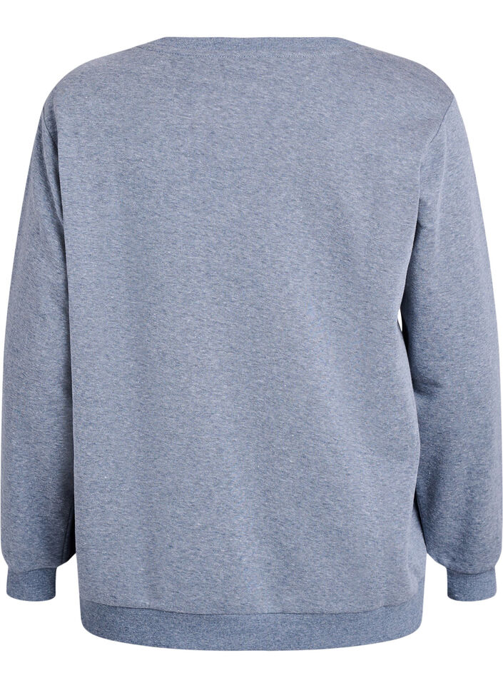 Sweatshirt met geborduurd Milaan-motief, Grijs, Packshot image number 1