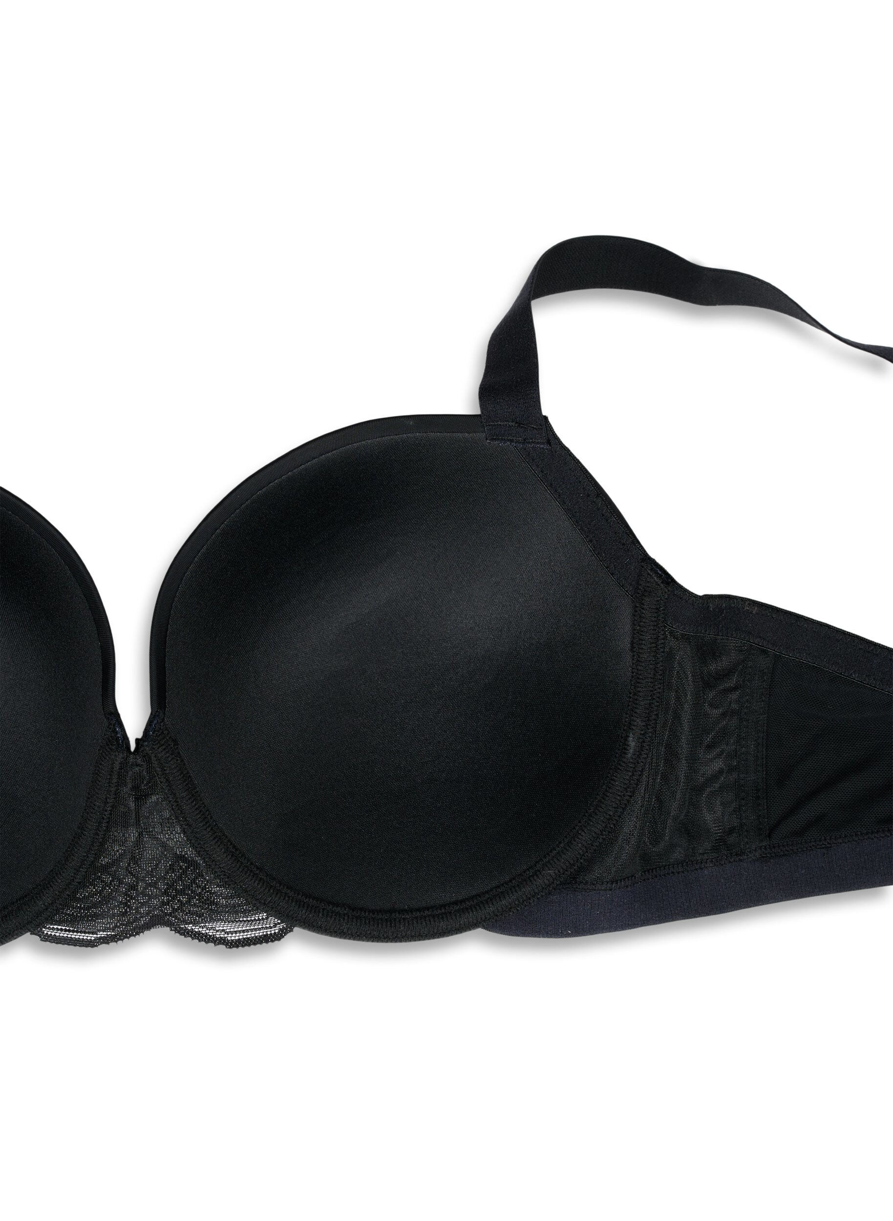 ZizziVoorgevormde bh met mesh, Zwart, Packshot image number 3
