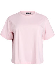 Boxy katoenen T-shirt, Roze