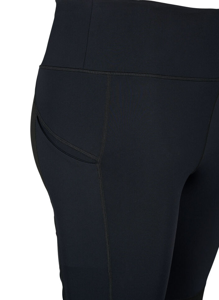 Rekbare en duurzame trainingleggings met zakken, Black, Packshot image number 3