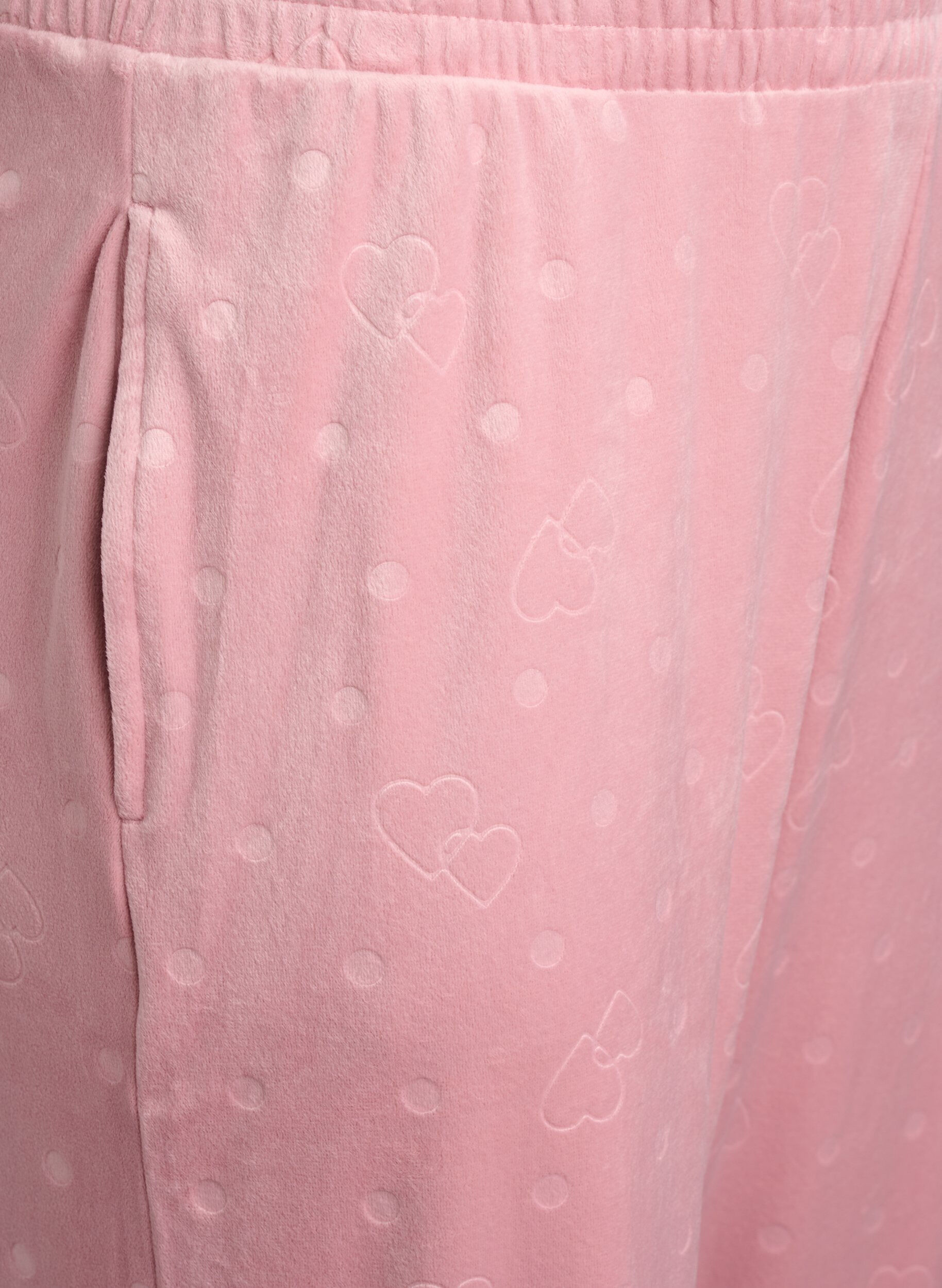 Zizzi Velours broek met stippen en hartjes, Roze, Packshot image number 2