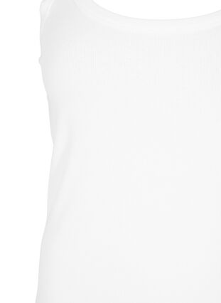 Katoenen tanktop in rib, Bright White, Packshot image number 2