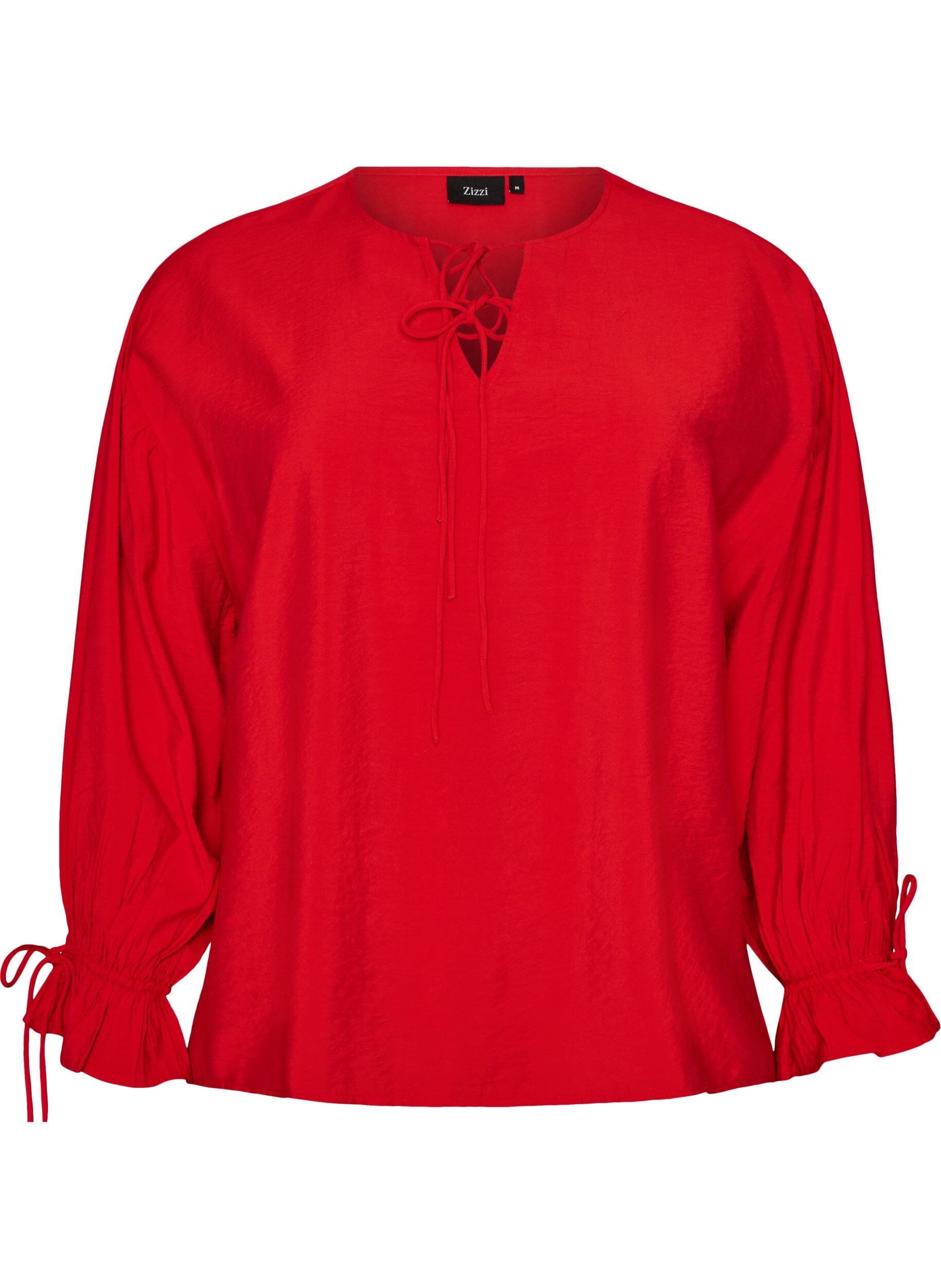 Viscose blouse met strikjes en ruches
