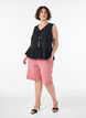 Mouwloze blouse met textuur en een striksluiting, Zwart, Model image number 1