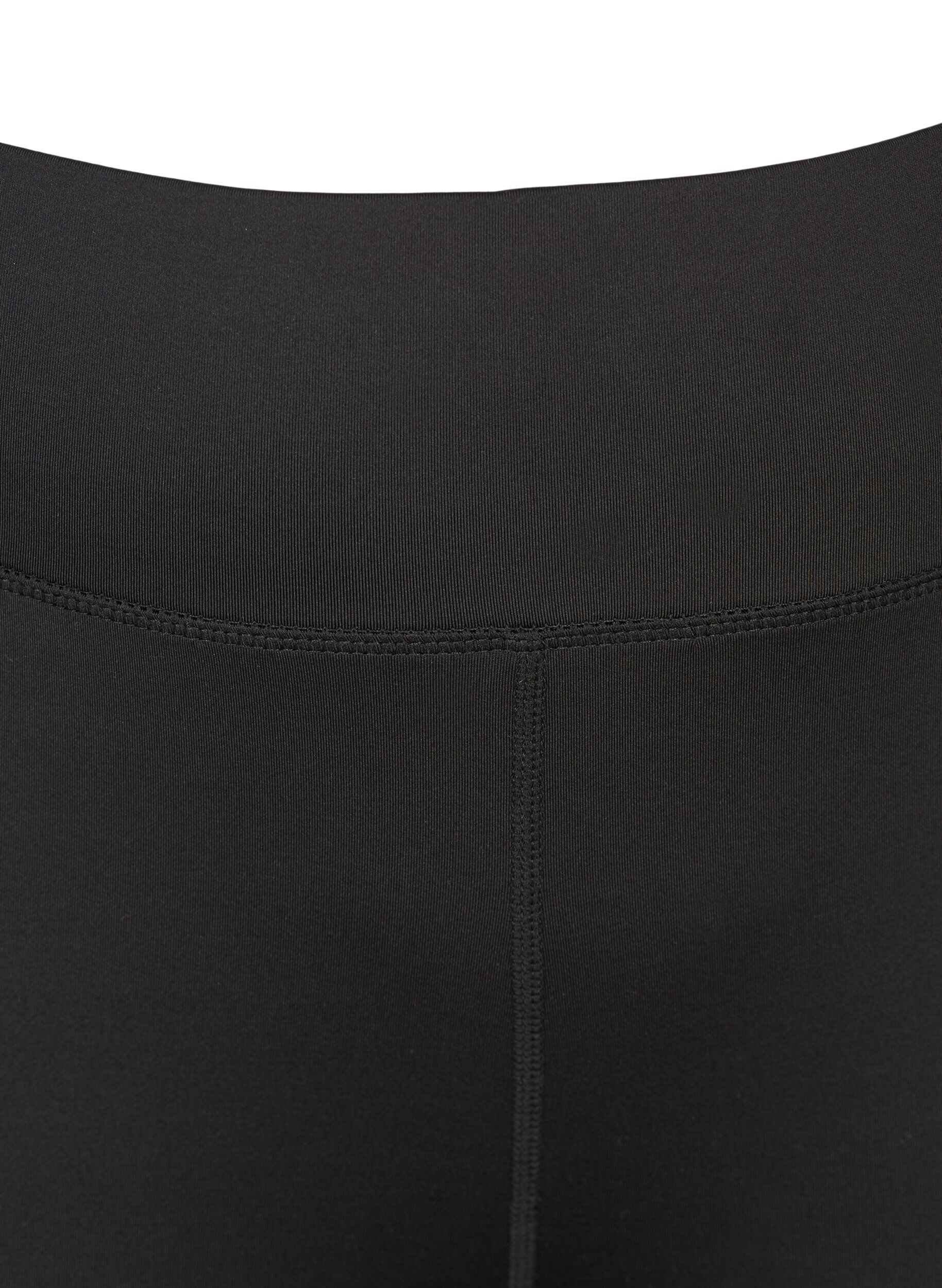 Zizzi Gecropte basic workout leggings, Zwart, Packshot image number 3