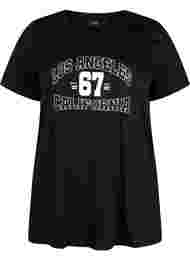 Katoenen t-shirt met opdruk op de voorkant, Black LOS ANGELES