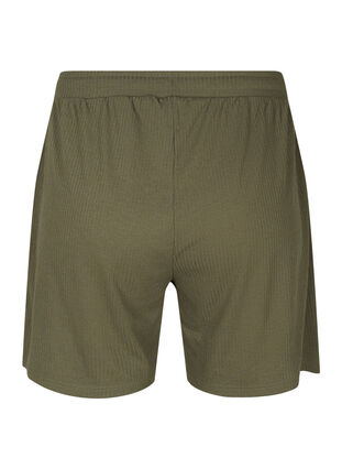 Shorts met ribstof en zakken, Dusty Olive, Packshot image number 1