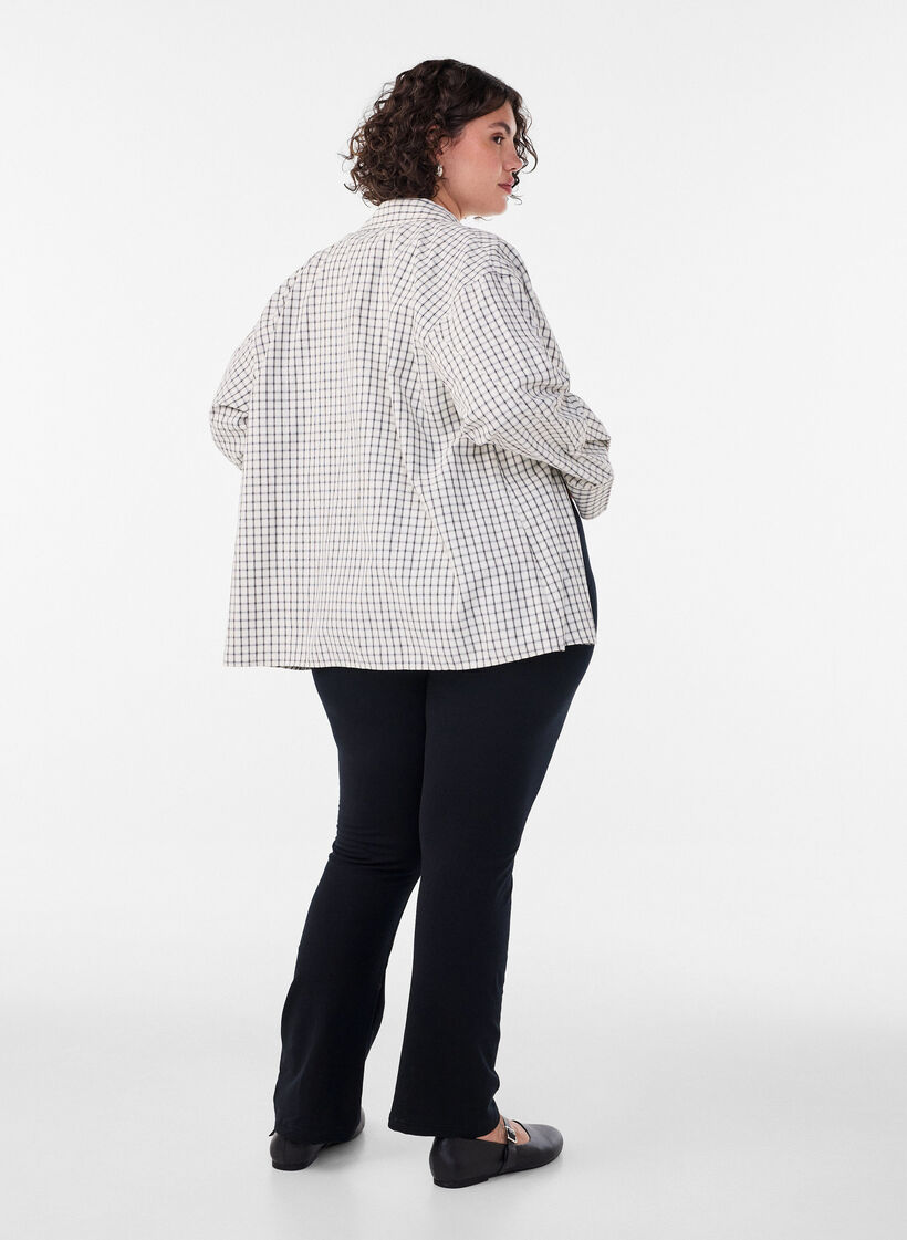 Flared jerseybroek, Zwart, Model image number 2