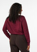 T-shirt met lange mouwen, V-hals en knopen, Rood, Model image number 2