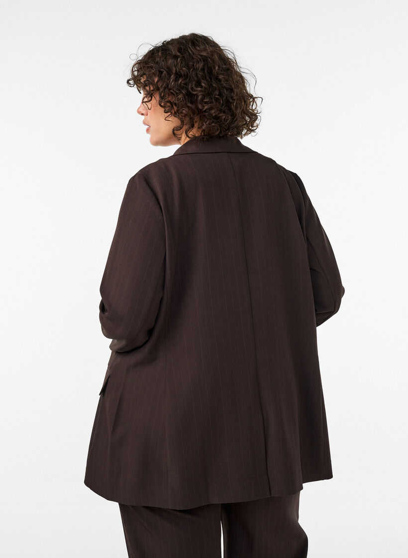 Blazer met zakken en splitten, Bruin, Model image number 2