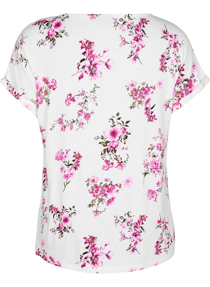 T-shirt met bloemenprint, Roze, Packshot image number 1