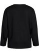 Jersey blouse met een diagonale ruchesdetail, Zwart, Packshot image number 1