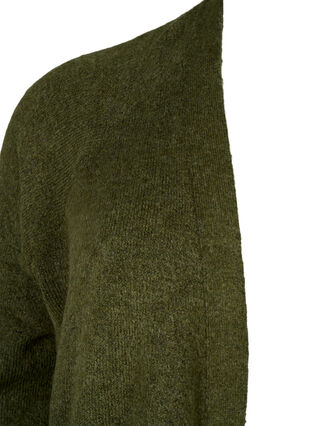 Lang gebreid vest met zakken, Winter Moss Mel., Packshot image number 2