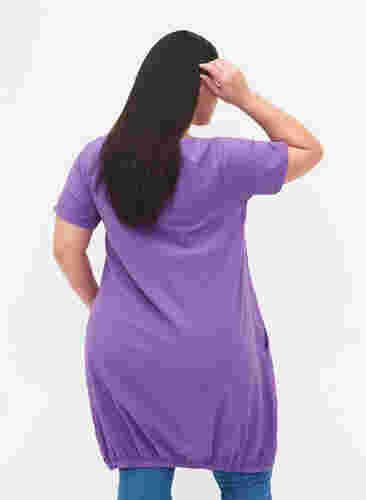 Katoenen jurk met korte mouwen, Deep Lavender, Model image number 1