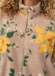 Floral fleecejack met een hoogsluitende kraag en ritssluiting, Beige, Model image number 3