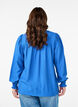 Viscose blouse met smock en geplooide details, Blauw, Model image number 2