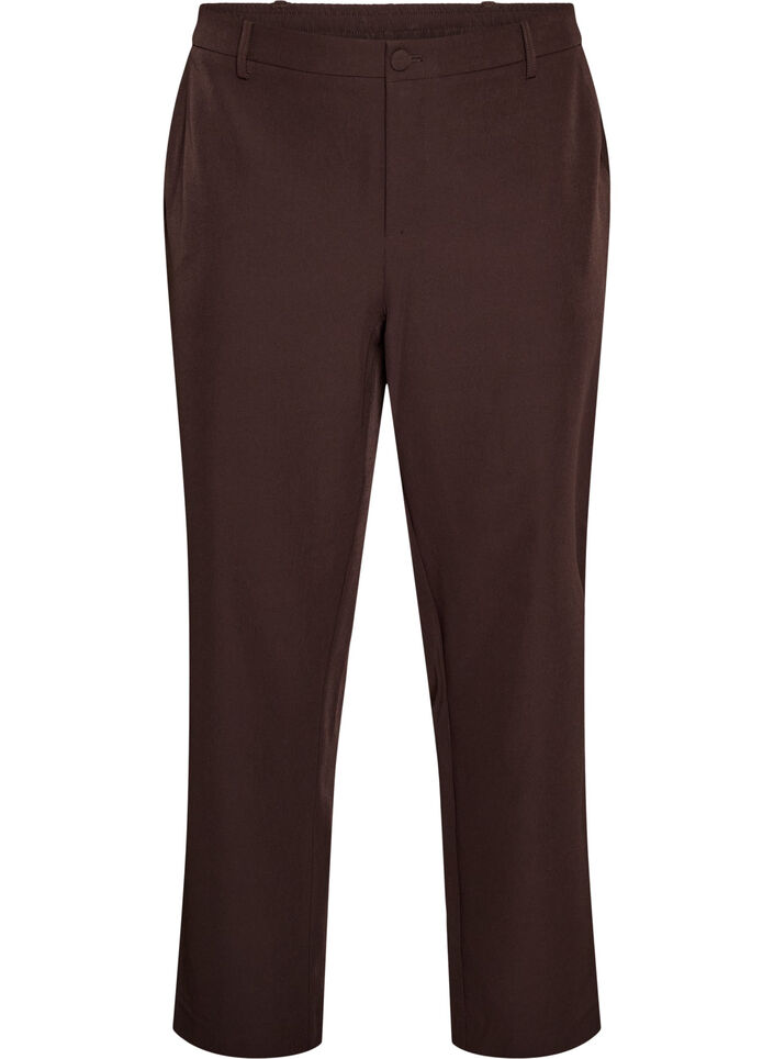 Trousers with pockets and straight legs, Brown, Packshot image number 0