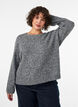 Jumper met ronde hals en losse pasvorm, Grijs, Model image number 0