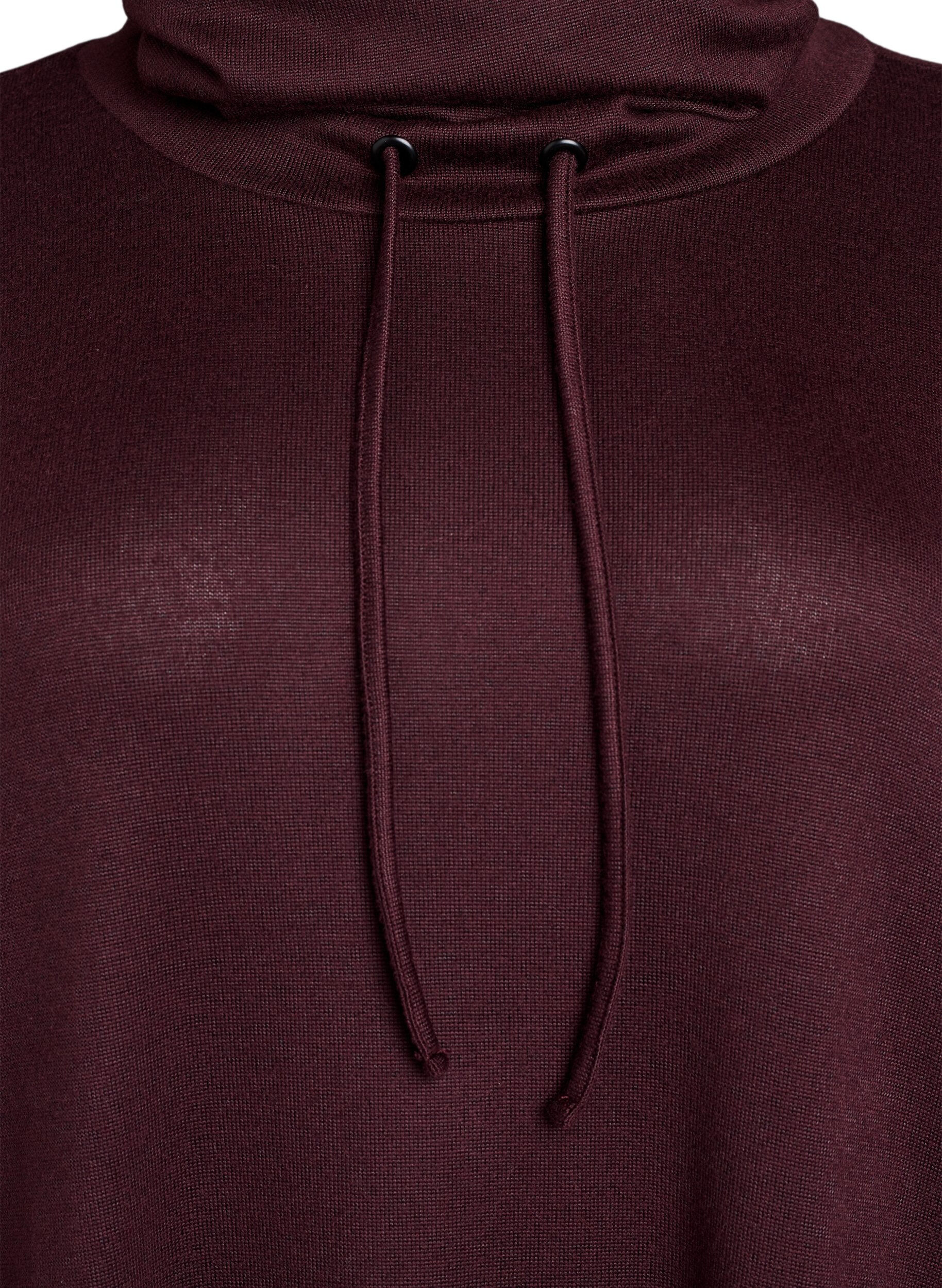 Zizzi Jersey-jurk met hoge hals en zakken, Rood, Packshot image number 2