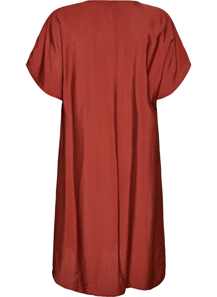 Jurk met V-hals van viscose, Rood, Packshot image number 1