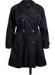 Halflange trenchcoat met ceintuur, Black, Packshot image number 0