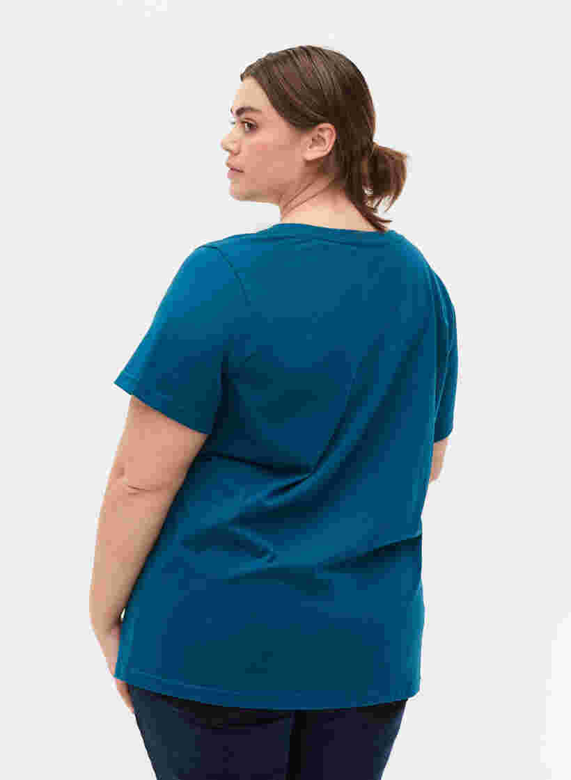 Katoenen t-shirt met printdetail, Blue Coral SAINT, Model image number 1