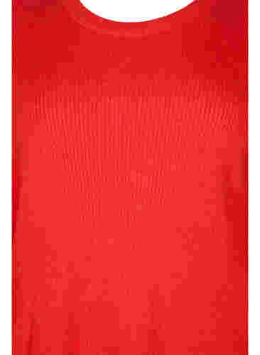 Gebreide top in rib, Fiery Red Mel., Packshot image number 2