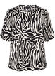 Blouse met korte mouwen en zebraprint, Zwart, Packshot image number 0