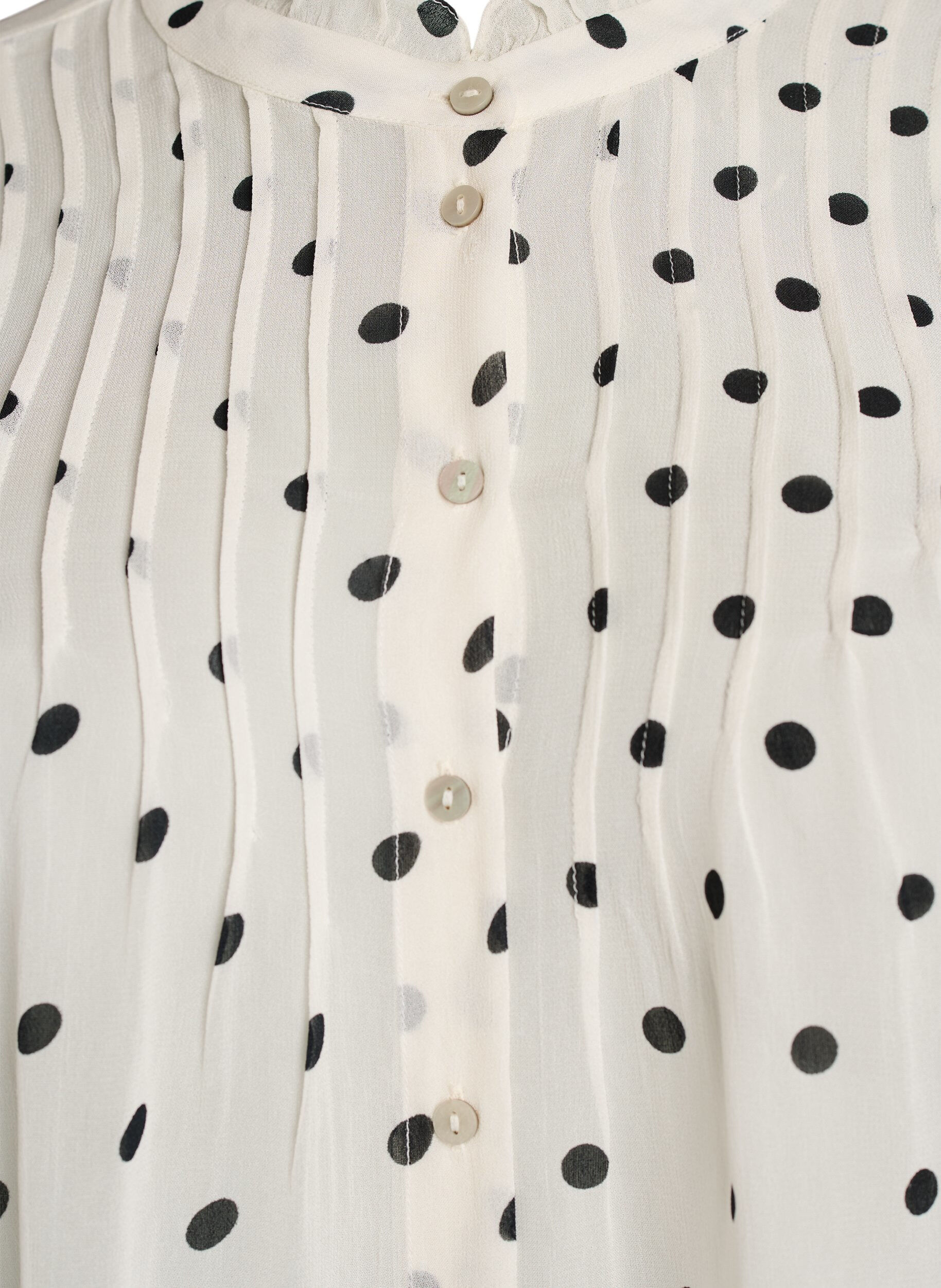 ZizziViscose blouse met een ruchekraag, Wit, Packshot image number 2