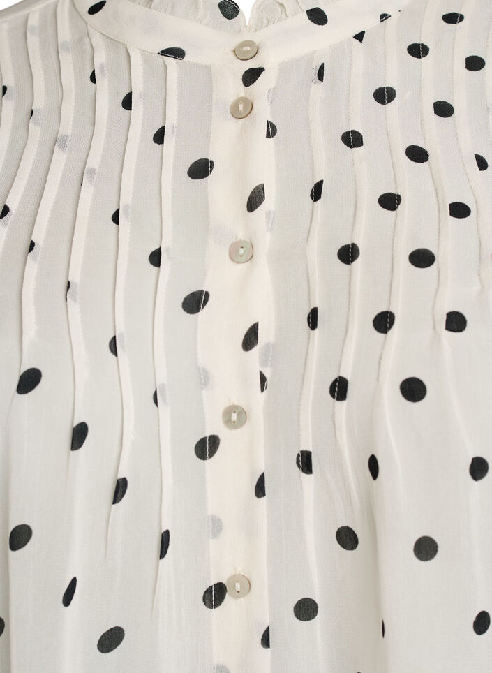 Viscose blouse met een ruchekraag, Wit, Packshot image number 2