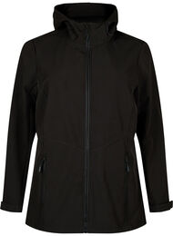Korte softshell jas met zakken, Black