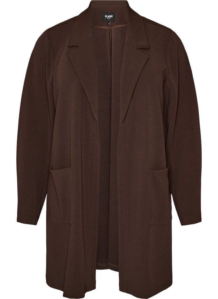 Lange jas met zakken, Bruin, Packshot image number 0