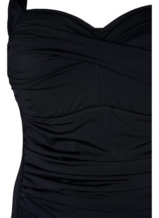 Gewatteerd badpak met draperingen, Black, Packshot image number 2