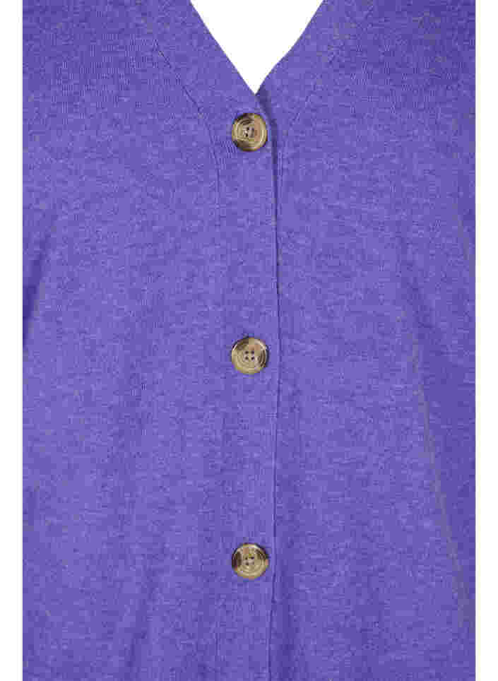 Gebreid vest met knoopsluiting, Purple Opulence Mel., Packshot image number 2