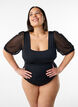 Badpak met korte mesh mouwen, Black, Model image number 0