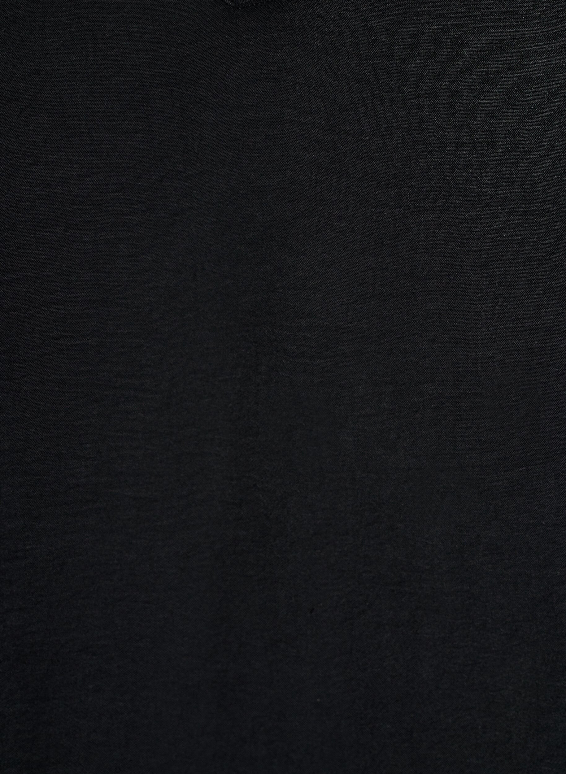 Zizzi Blouse met smockmanchetten en V-hals, Zwart, Packshot image number 2