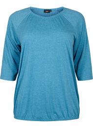 Gestreepte blouse met 3/4 mouwen, Legion Blue Mel.