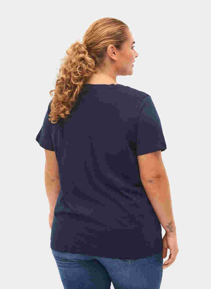 Kerst t-shirt in katoen, Navy Blazer Text, Model image number 1