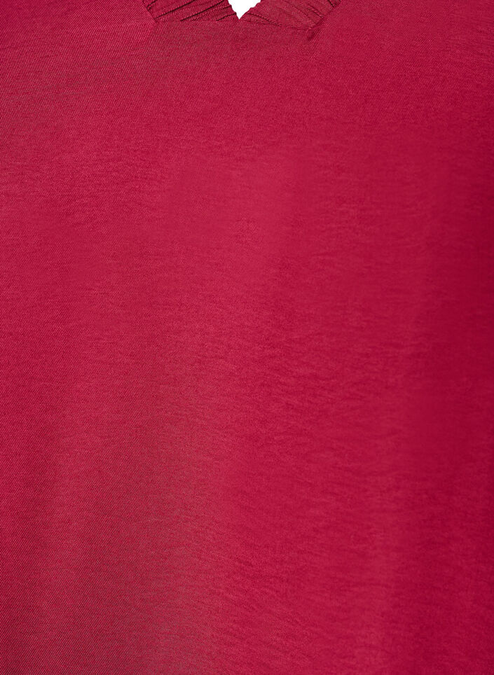 Tunic met ballonnenmouwen en een V-hals, Rood, Packshot image number 2