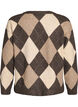 Argyle vest met strass-steentjes, Bruin, Packshot image number 1