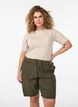 Losse katoenen short met zakken, Groen, Model image number 0