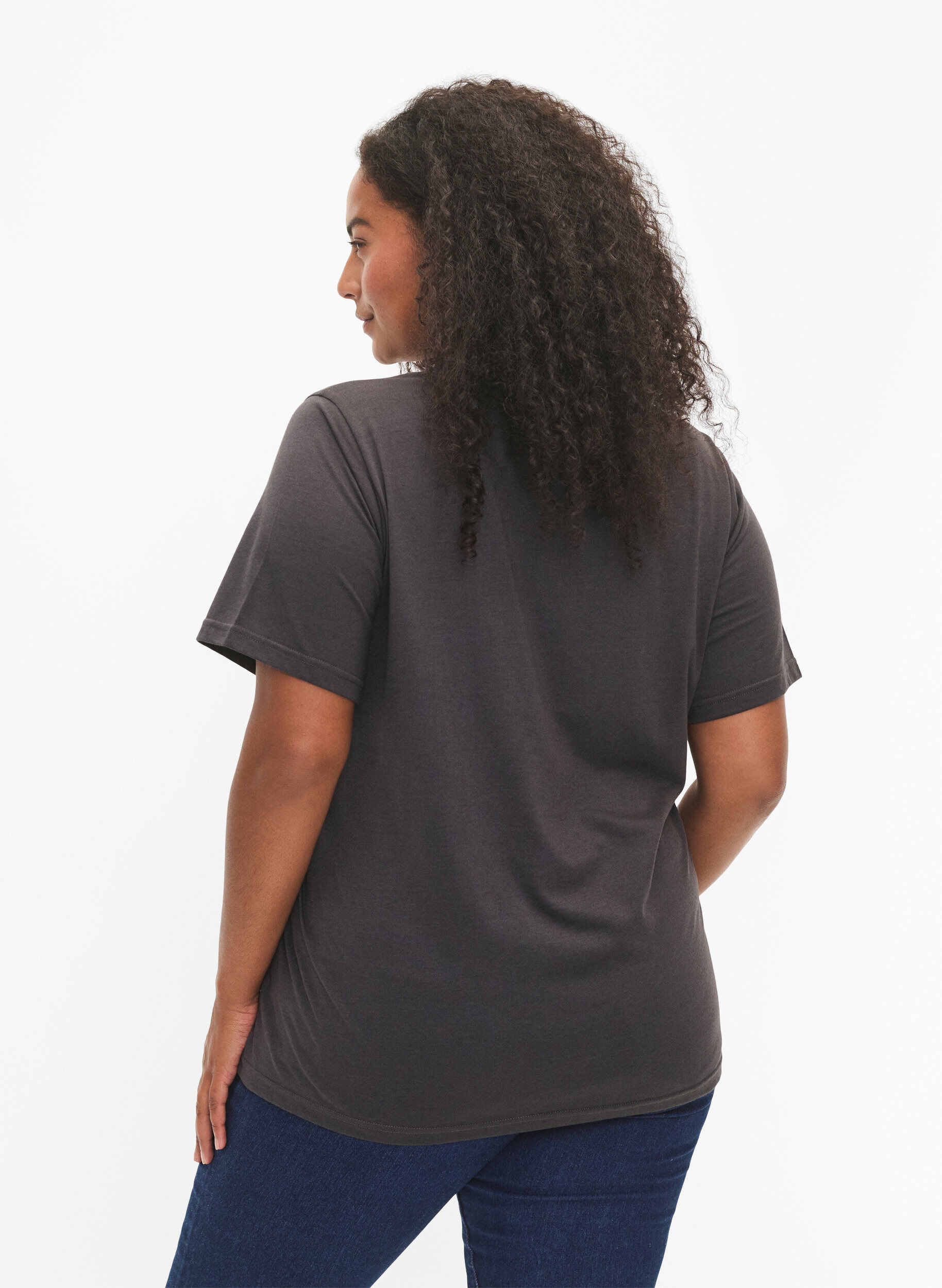 Zizzi FLASH - T-shirt met motief, Phantom, Model image number 1