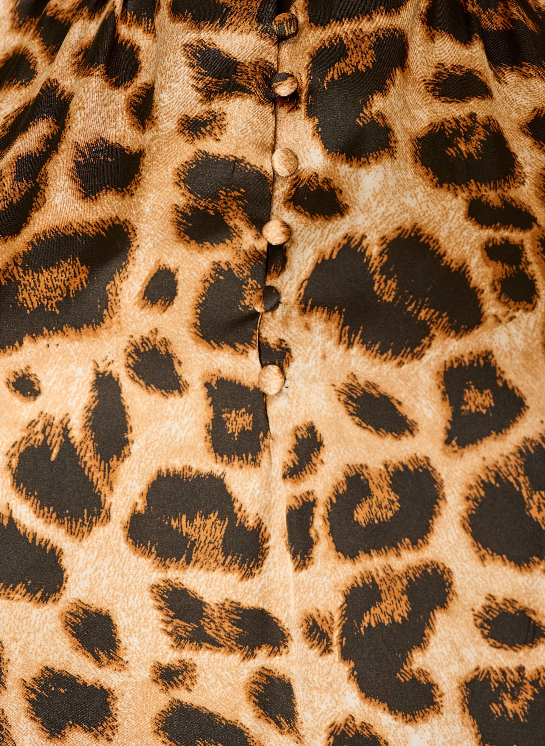 ZizziJurk met luipaardprint en ruches, Bruin, Packshot image number 2