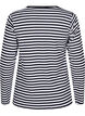 Gestreepte blouse met lange mouwen, Zwart, Packshot image number 1