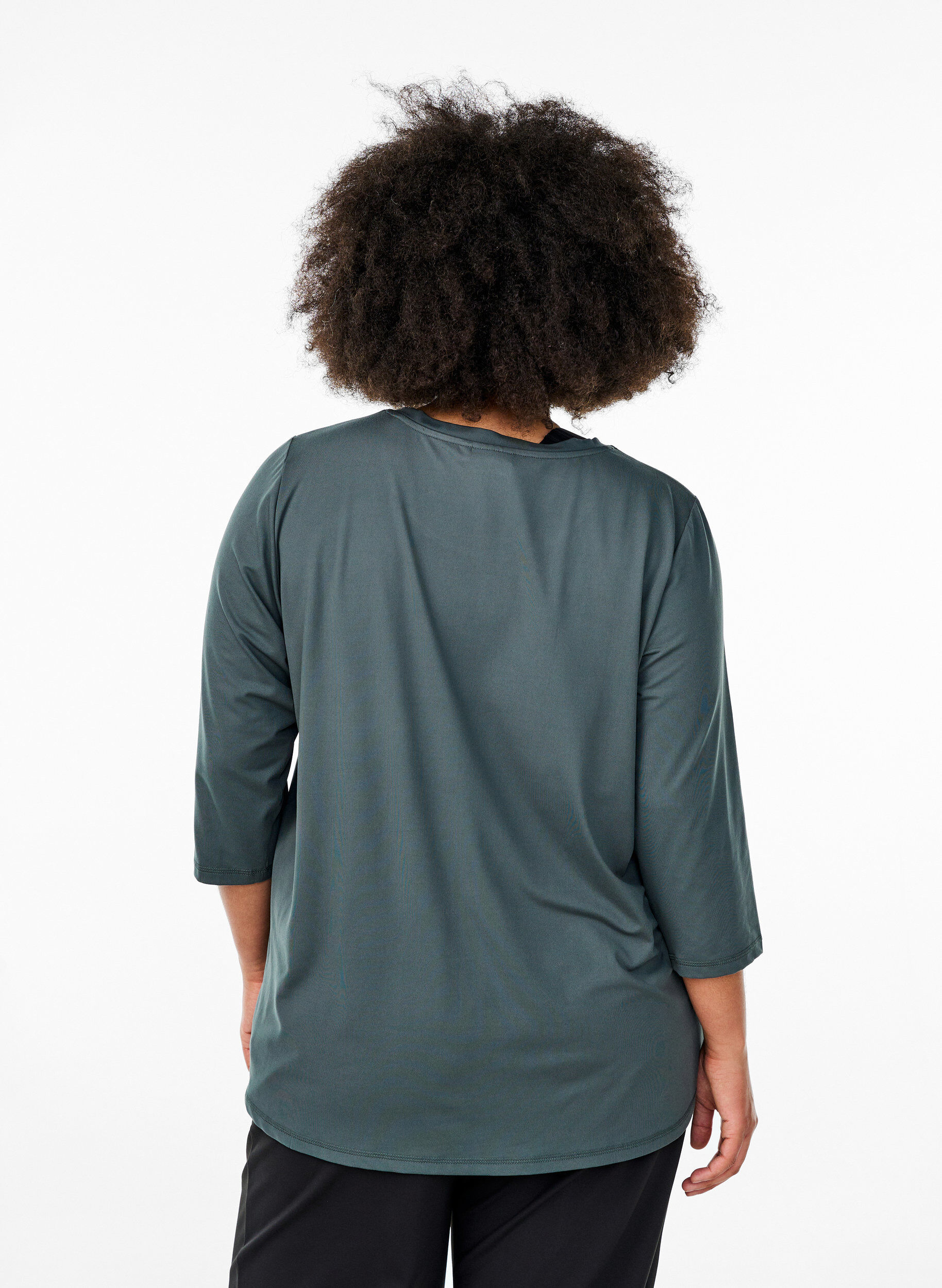 Zizzi Training blouse met 3/4 mouwen, Grijs, Model image number 2