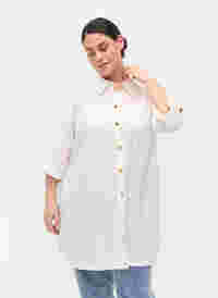 Lange blouse met 3/4 mouwen, Bright White, Model